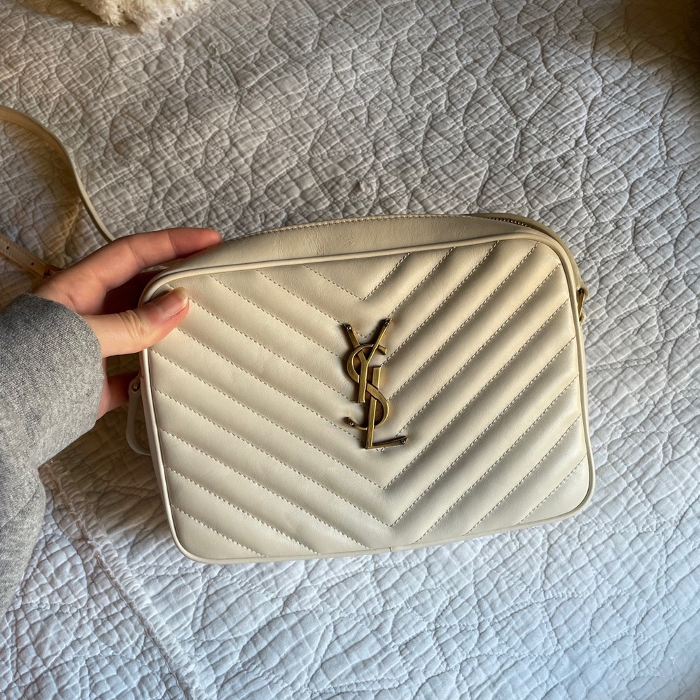 Saint Laurent Cream Lou Camera Bag
